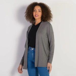 cardigan cinza para post sobre moda básica feminina Havan