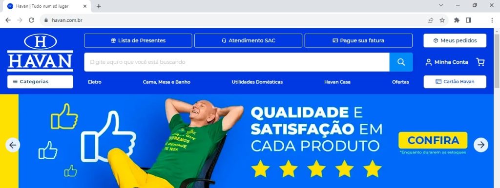 Segurança site Havan para aproveitar promoções Black Friday