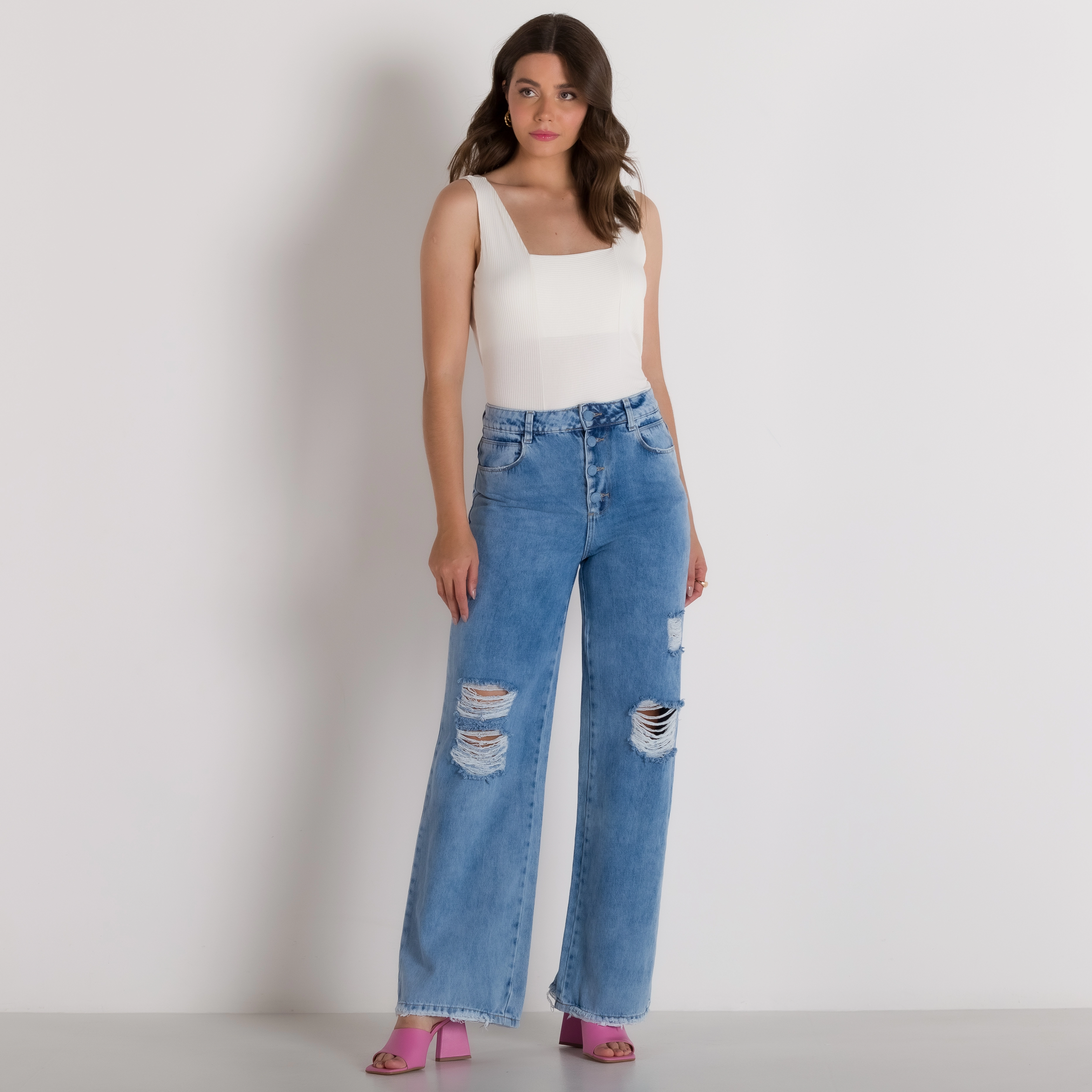 Calça Wide Leg Moda Havan