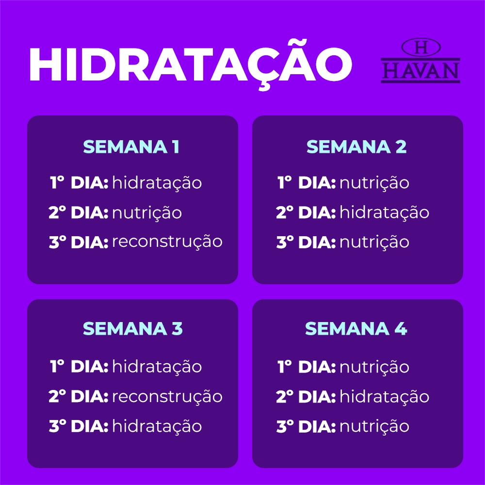 Cronograma Capilar de Hidratação Blog Havan
