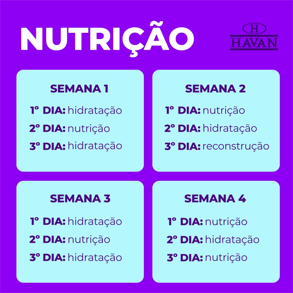 Cronograma Capilar de Nutrição Blog Havan