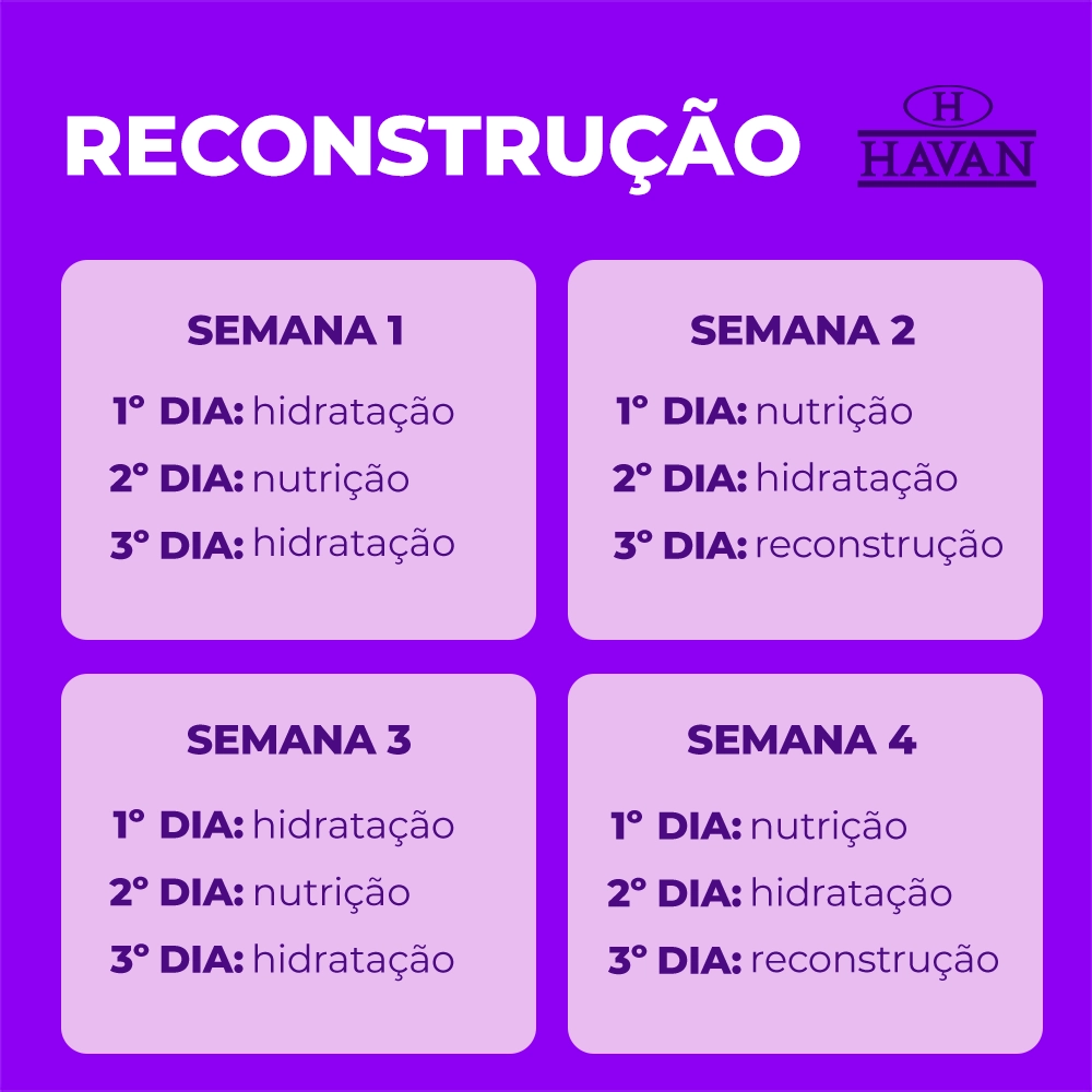 Cronograma Capilar de Reconstrução Blog Havan