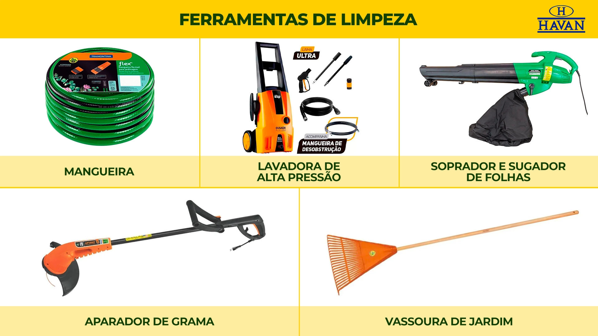 Ferramentas de limpeza para jardinagem Havan